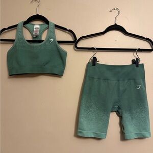 Gymshark Green Shorts and  Bra